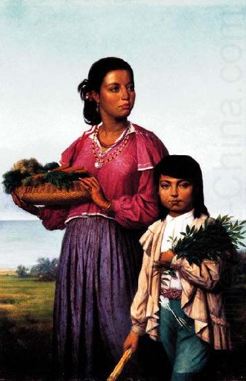 Portrait of Two Chitimacha Indians, Francois Bernard